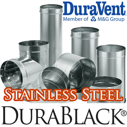 6 DuraBlack Stainless Steel Stove Pipe - Single Wall Pipe - Stove Pipe